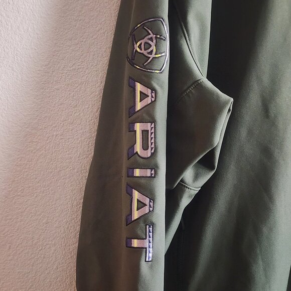 Ariat Logo 2.0 Softshell Jacket Mens 3XL Green Wind Water Resistant Western - Picture 2 of 16